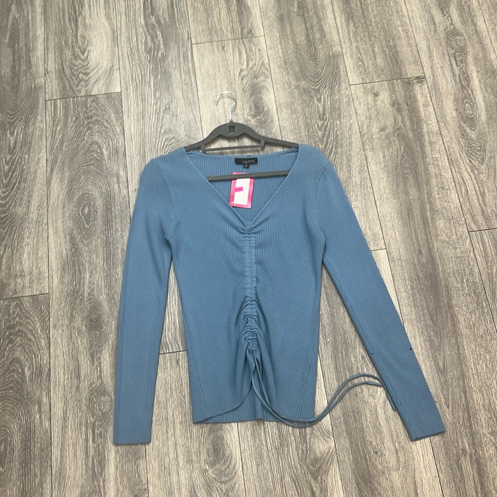 Baby Blue Ribbed Top
